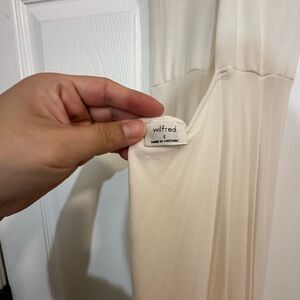 Aritzia Wilfred size small beach cut out cross-back midi dress, cream